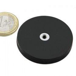 Pieskrūvējams magnēts ar gumijas apvalku 43x6mm 10kg