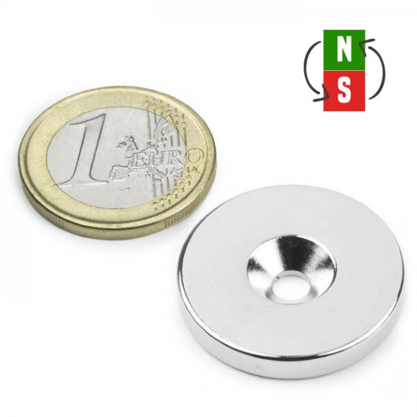 Neodīma magnēts ar caurumu 27mm N35 8kg