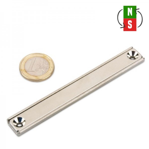 Neodīma magnēts pieskrūvējams 100x13.5x5mm N35 36kg