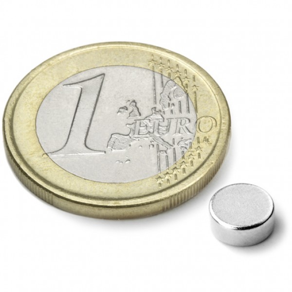 Neodīma magnēts 6x2mm N45 0.74kg, 10 gab.